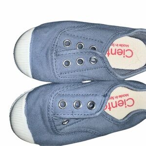 Cienta Kids Lace less Blue Canvas Slip On Shoes sz 24 US 7.5 Toddler